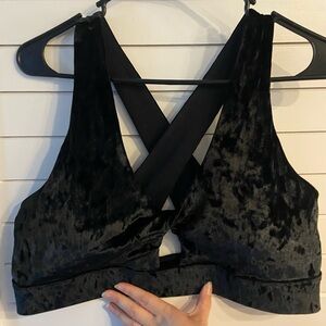 Fabletics Cross Back Sports Bra Velvet Black Size XXL